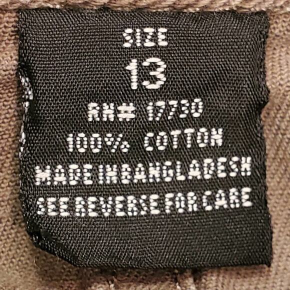 Xhilaration Junior's Army Green Jean Midi Skirt Raw Hem Size 13 - Picture 7 of 8